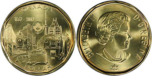 1 dollar 2017 150 Years Connecting a Nation Canada