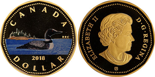 1 dollar 2018 Gold Plated Colour