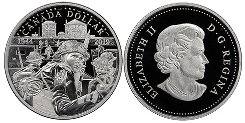 1 dollar 2019 D-Day Silver Dollar Canada