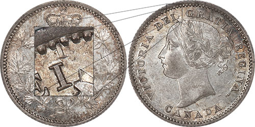10 cents 1858 - Blundered I in DEI