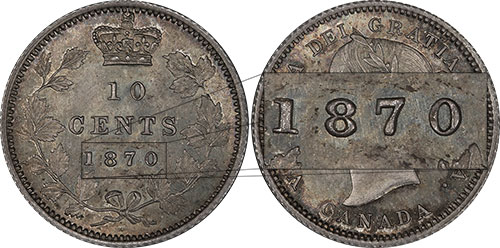 10 cents 1870 Wide 0