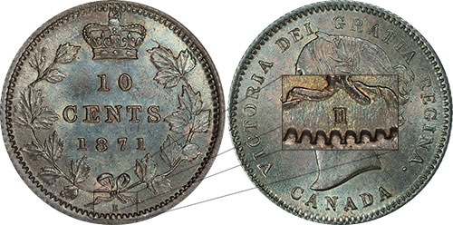 10 cents 1871 H