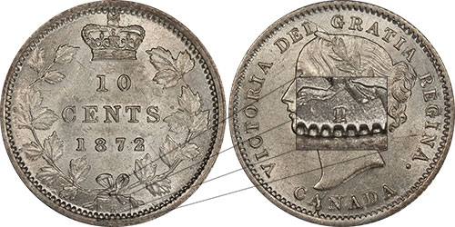 10 cents 1872 H