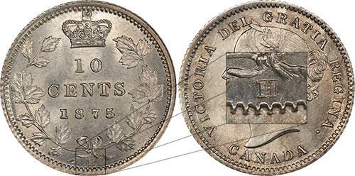10 cents 1875 H