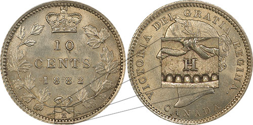 10 cents 1882 H