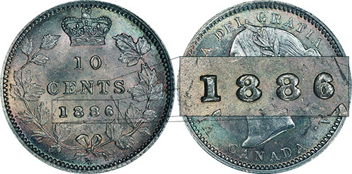 10 cents 1886 Small 6
