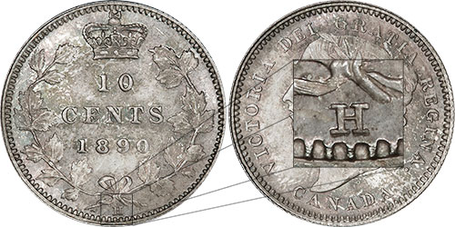 10 cents 1890 H