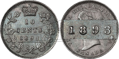 10 cents 1893 Round top 3