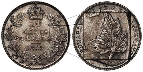 10 cents 1909 Broad Leaves Canada