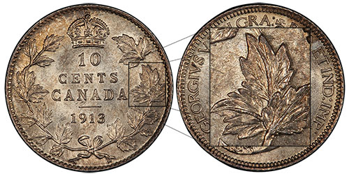 10 cents 1913 Broad Leaves Canada