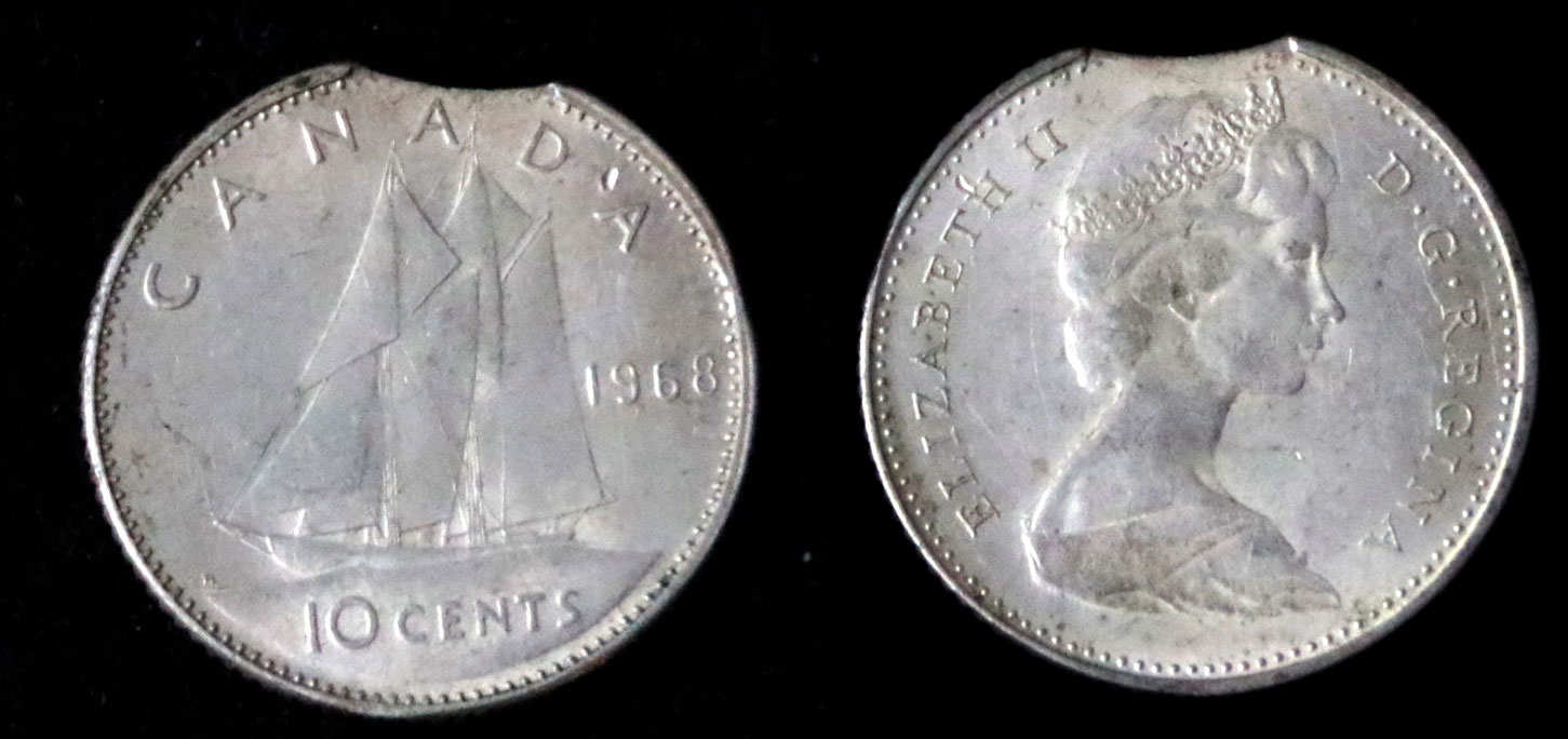 1968 Canada Dime Sealed in Cellophane 