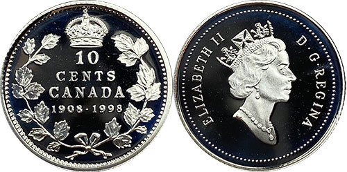 10 cents 1998 - 1908-1998 - Canada