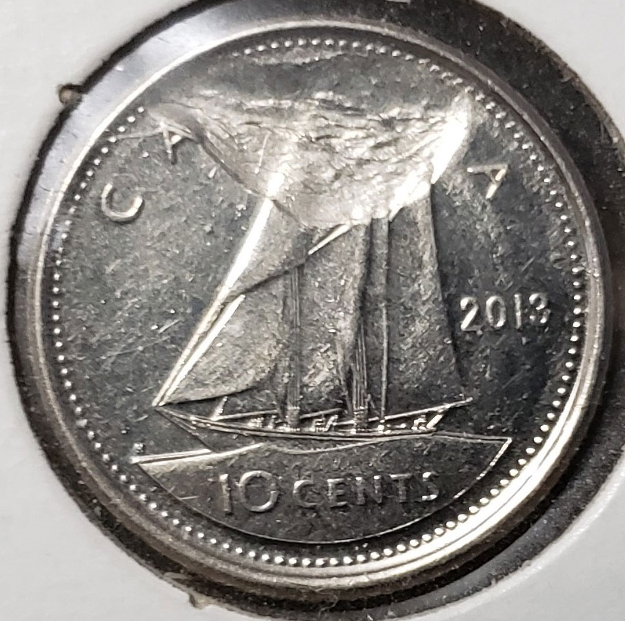 CANADA 2013 10 CENTS 99.99% PROOF SILVER DIME HEAVY CAMEO COIN 