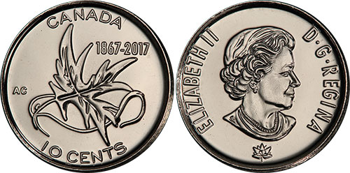 10 cents 2017 Wings of Peace 150 Years Canada