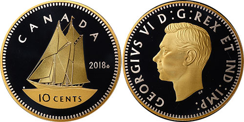 10 cents 2018 Silver Gold 1947 Maple Leaf - Canada