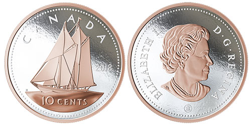 10 cents 2018 - Silver Rose Gold Plated