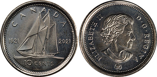 10 cents 1921-2021 Canada