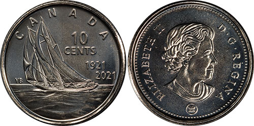 10 cents Bluenose 1921-2021 Canada