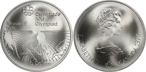 10 dollars 1976 Field Hockey Montreal Olympic Silver Coin 1976 Canada