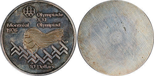 10 dollars 1976 Uniface Hurdles 100% Silver Montreal Olympic Silver Coin 1976 Canada