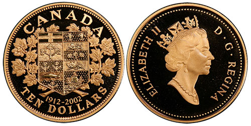 10 dollars 2002 1912-2002 Canada