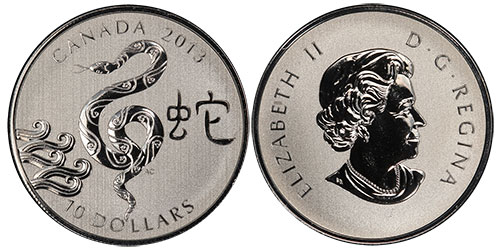 10 dollars 2013 Year of the Snake Canada
