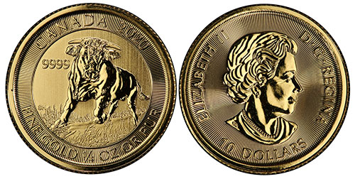 10 dollars 2020 Bull Canada