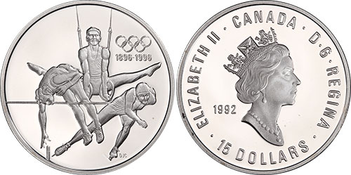 15 dollars 1992 Olympics Three Events Canada