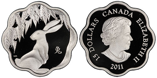 15 dollars 2011 Year of the Rabbit Lotus Canada