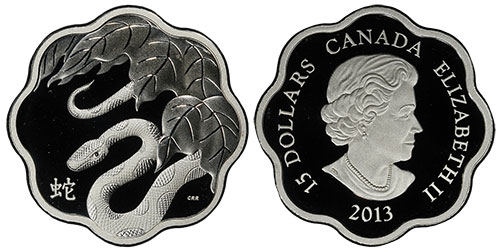 15 dollars 2013 Year of the Snake Lotus Canada