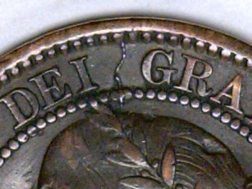 1950 Canada Silver 10 Cents DimeHigh Grade with Die Cracks 