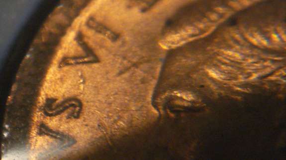 1946 CANADA George VI Coin obverse 1 Cent die cracks AU+ toned-lustre 