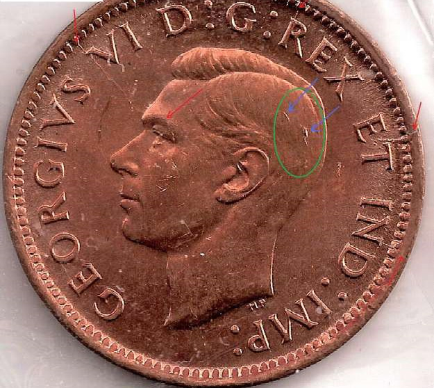 1946 Canada 1 Cent GEORGE VI Penny 