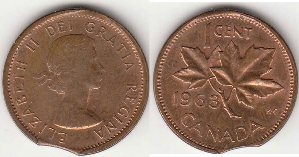 1963 Canada One 1 Cent Copper Penny Uncirculated Coin Fresh From Roll A252 