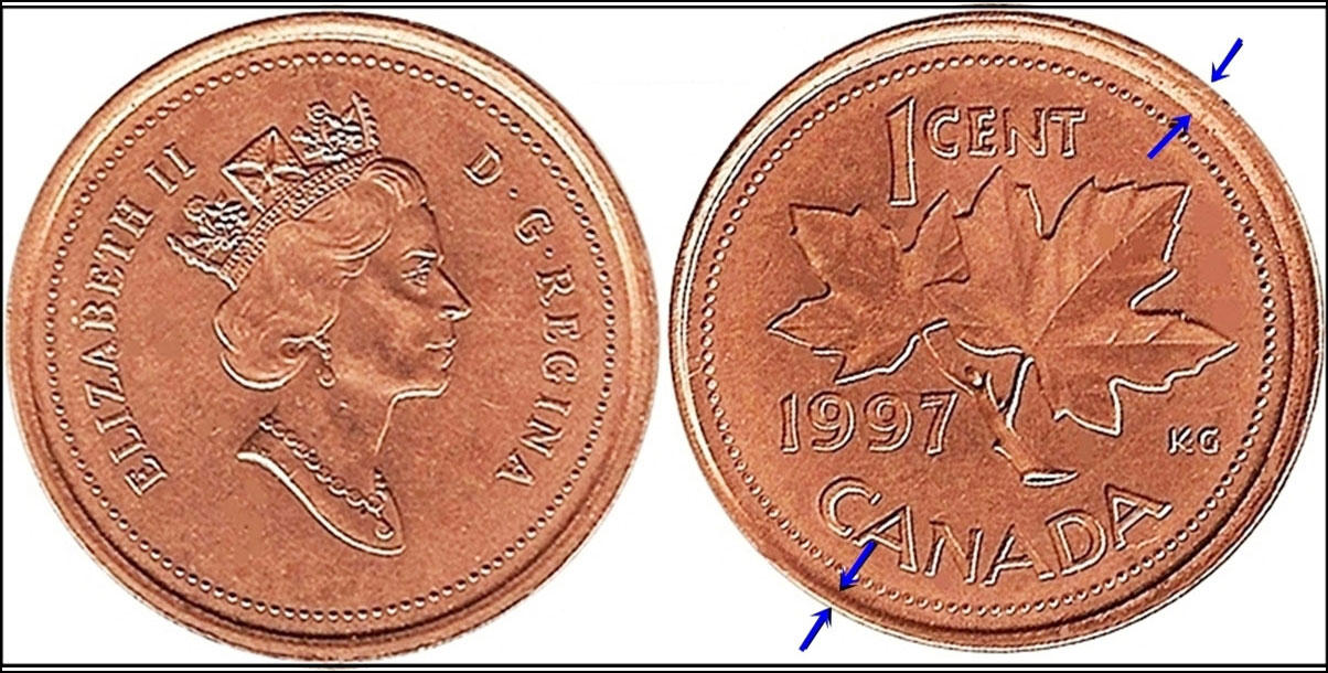 1997 CANADA 1 CENT SPECIMEN PENNY COIN 