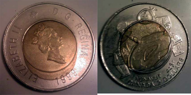 $2.00 1999 Canadian Prooflike Nunavut Toonie 