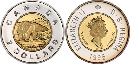 2 dollars 1996 Gold - Proof - Canada