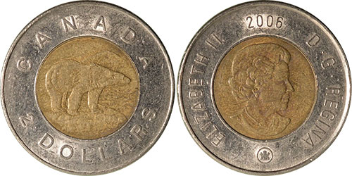 2 dollars 2006 RCM Logo Canada