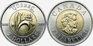2 dollars 2008 - Quebec City Ville de Quebec