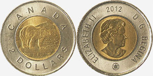 2 dollars 2012 - Canada