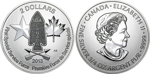 2 dollars 2013 Brigade du Diable Bullion