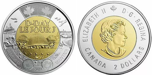 2 dollars 2019 D-Day Canada
