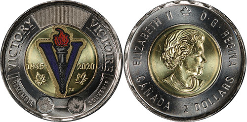 2 dollars 2020 Victory Colour Canada