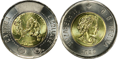 2 dollars 2022 Summit Series Colour Canada