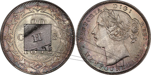 20 cents 1872 H Newfoundland