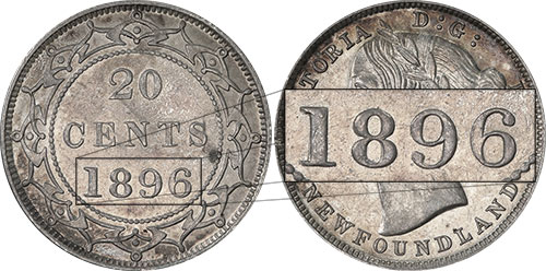 20 cents 1896 Gros 96 Terre-Neuve