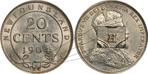 20 cents 1904 H Newfoundland