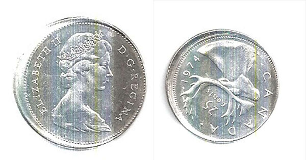 1974 Canadian Prooflike Quarter $0.25 