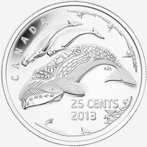 Details about   2013 CANADA 25 Cent Frosted Small Whales Coin From Mint Roll UNC 
