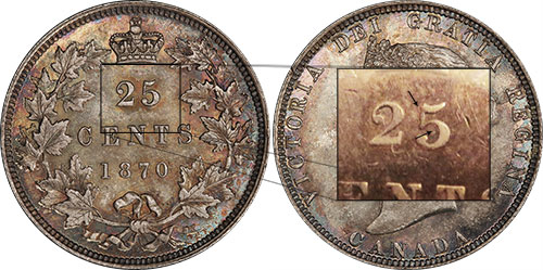 25 cents 1870 - Double Die 5